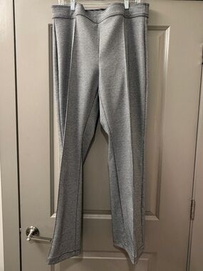 LOFT Houndstooth Pull-on Black and White Wide-leg Ponte Pants Front Seam - XL